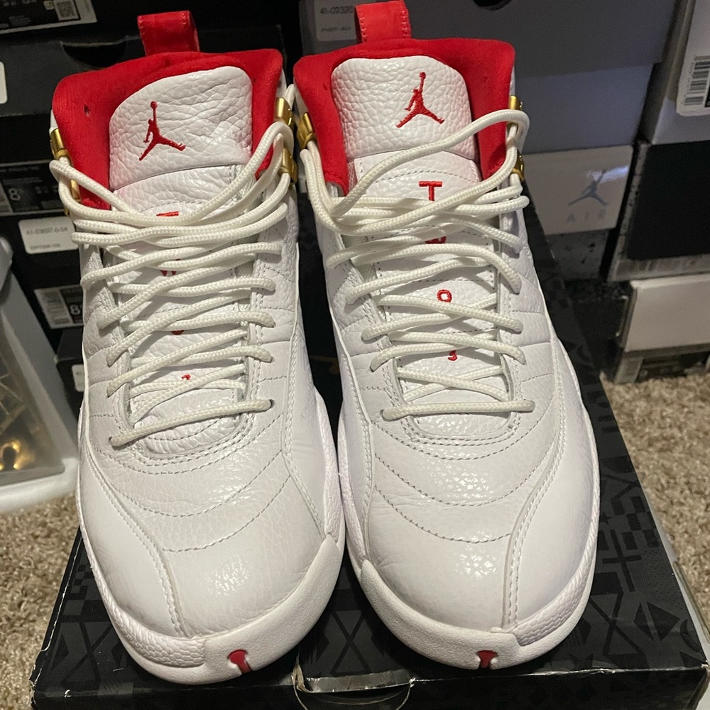 Jordan Retro 12 in White and University Red